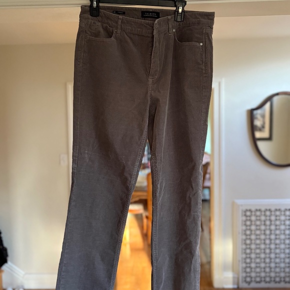 Talbots Simply Flattering 5-Pocket Women’s Pants 12 Gray Corduroy Stretch - Picture 1 of 2